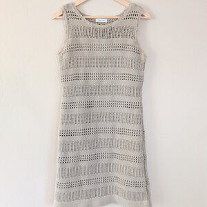 Calvin Klein Cotton Sleeveless Mini Bodycon Crochet Dress in Brown‎ - Women's M
